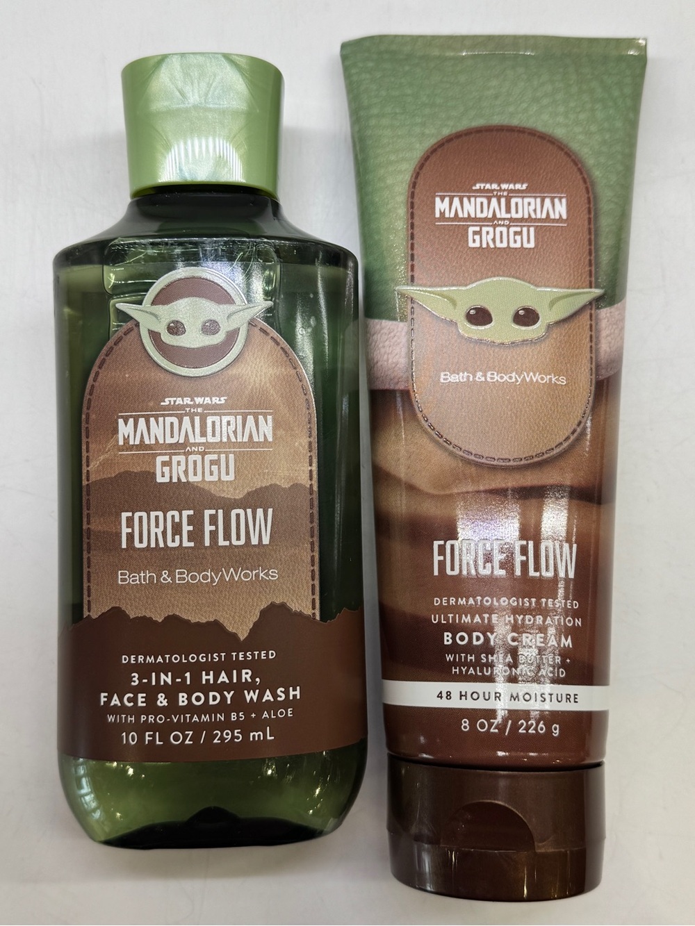 Bath & Body Works Mandalorian Grogu Force Flow Hair & Body Set - Green, Brown